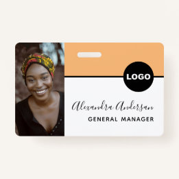 Badge ID de l'entreprise Employé Logo photo Code QR Soft