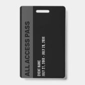 Badge ID de l'événement photo du pass du personnel (Back)