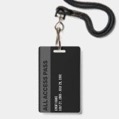 Badge ID de l'événement photo du pass du personnel (Back with Lanyard)
