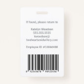 Badge ID de l'hôpital de grossesse rose de Doula (Dos)