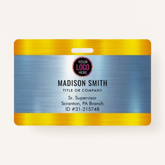 Badge ID de logo de la société METAL Employé (Devant)