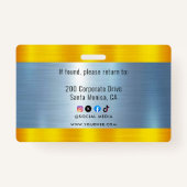 Badge ID de logo de la société METAL Employé (Dos)