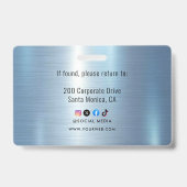 Badge ID de logo de la société METAL Employé (Arrière)