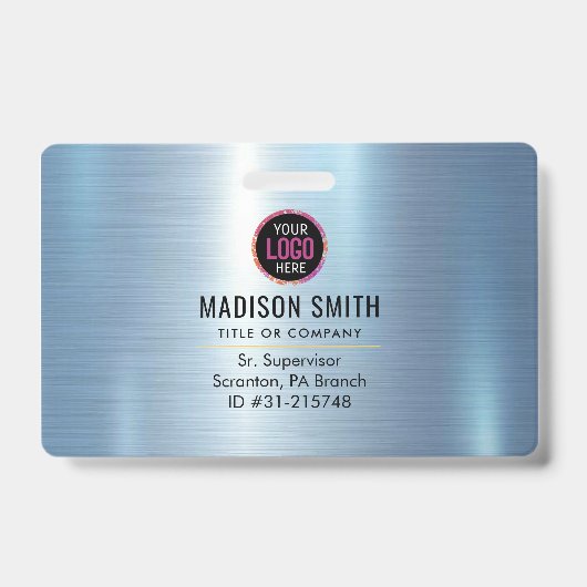 Badge ID de logo de la société METAL Employé (Avant)