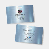 Badge ID de logo de la société METAL Employé (Avant & arrière)