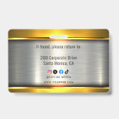 Badge ID de logo de la société METAL Employé (Arrière)