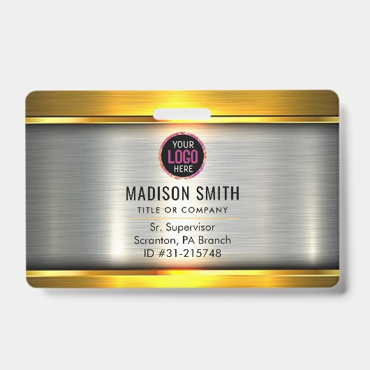 Badge ID de logo de la société METAL Employé (Avant)