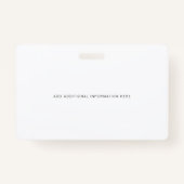 Badge ID de logo de l'employé d'entreprise simple et mod (Dos)