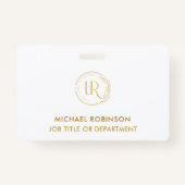 Badge ID de logo de l'entreprise Gold Script Personnel p (Dos)