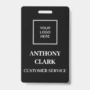 Badge ID de logo d'entreprise noir moderne Employé
