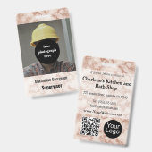 Badge ID de marbre Brown rustique (Avant & arrière)