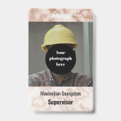 Badge ID de marbre Brown rustique (Avant)