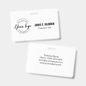 Badge ID de nom professionnel avec logo personnali (Avant & arrière)