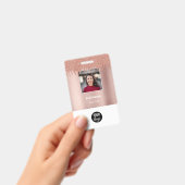 Badge ID de Parties scintillant or rose Nom de l'employé (Manuel / portable)