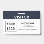 Badge ID de passeport visiteur simple logo (Avant)