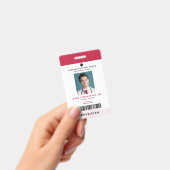 Badge ID de personnel médical + Code-barres vertical (Manuel / portable)