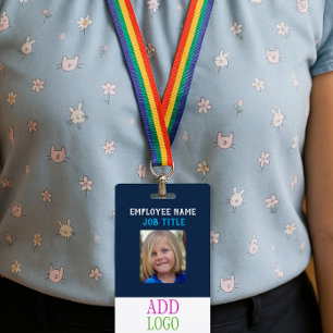 Badge ID de PERSONNEL personnalisé - Passe photo - Nom d