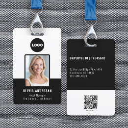 Badge ID de photo d'employé Code QR Logo de l'entreprise