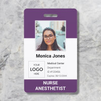 ID de photo d'employé de soins de santé violet