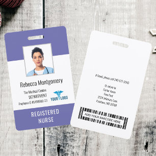 Badge ID de photo d'infirmière employée du centre médica