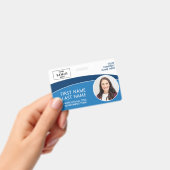 Badge ID de photo moderne avec logo Code-barres Nom de l (Manuel / portable)