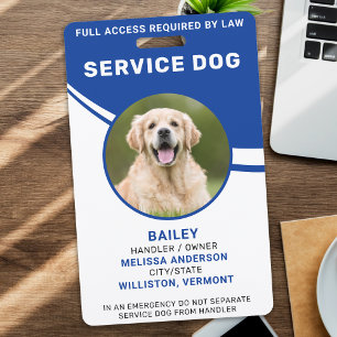 Badge ID de photo personnalisé pour chien de service Sim
