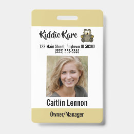 Badge ID de photo personnalisé pour l'employé