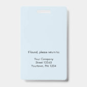 Badge ID de photo ronde de l'employé (Arrière)