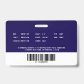 Badge ID de policier du service de police (Arrière)