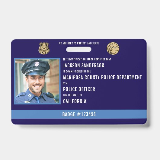 Badge ID de policier du service de police (Avant)