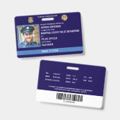 Badge ID de policier du service de police (Avant & arrière)