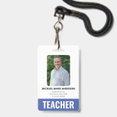 Badge ID de salarié personnalisé pour enseignant  (Avant avec lanière)