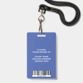 Badge ID de salarié personnalisé pour enseignant  (Arrière avec lanière)