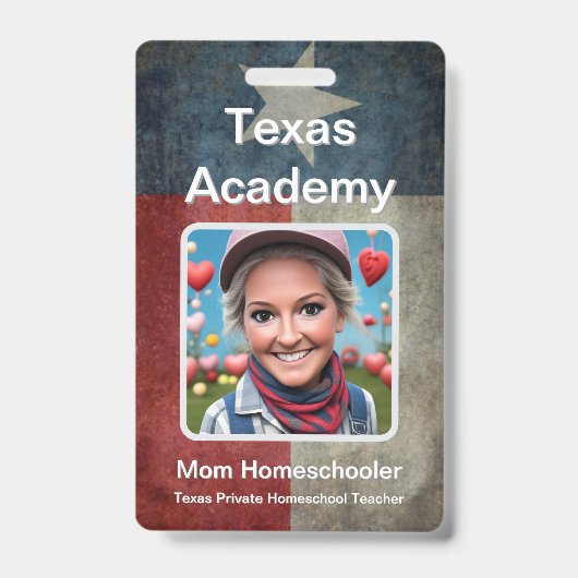 Badge ID de scolarisation à domicile au Texas (Avant)