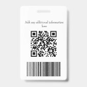Badge ID de sécurité de l'employé - Nom Photo Code QR Co (Arrière)