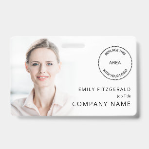 Badge ID de superposition de photo d'employé moderne Nom