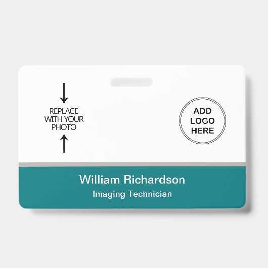 Badge ID de technicien en imagerie Logo Photo (Avant)