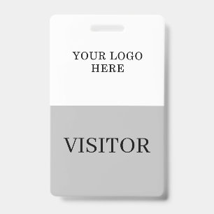 Badge ID de visiteur en blanc et gris Personnaliser vert