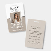 Badge ID d'employé d'entreprise minimal moderne (Front & Back)