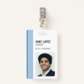 Badge ID d'employé personnalisé minimaliste simple (Devant avec clip)