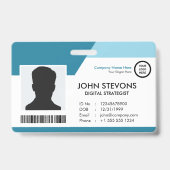 Badge ID d'employé professionnel de marque de conception (Avant)