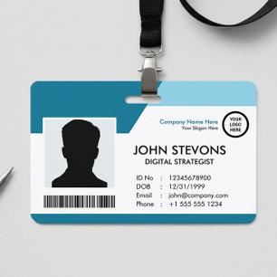 Badge ID d'employé professionnel de marque de conception