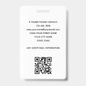 Badge ID d'employé rustique Nom Logo Photo Bois vert (Arrière)