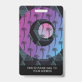 Badge ID d'enseignant à domicile en forme tropicale pour (Arrière)