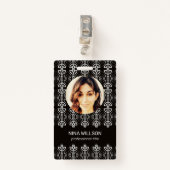 Badge ID d'entreprise Art déco (Devant avec clip)