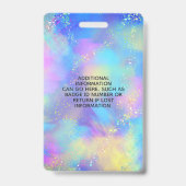 Badge ID d'entreprise Holographique Sparkle Opal Iridesc (Back)