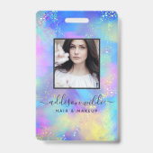 Badge ID d'entreprise Holographique Sparkle Opal Iridesc (Front)