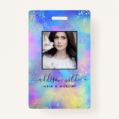 Badge ID d'entreprise Holographique Sparkle Opal Iridesc (Devant)