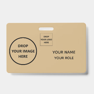 Badge ID d'entreprise horizontale personnalisée – QR pho