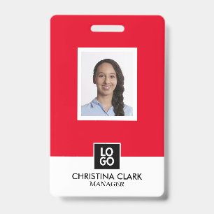 Badge ID d'entreprise Logo photo de l'employé Insigne pe